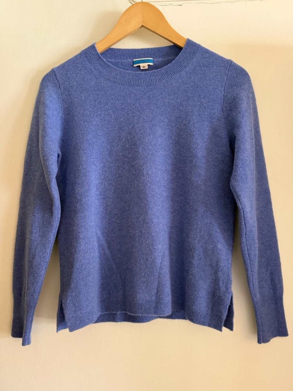J. Crew 100% Cashmere Blue Crewneck Sweater Classic Quiet Luxury Preppy Small